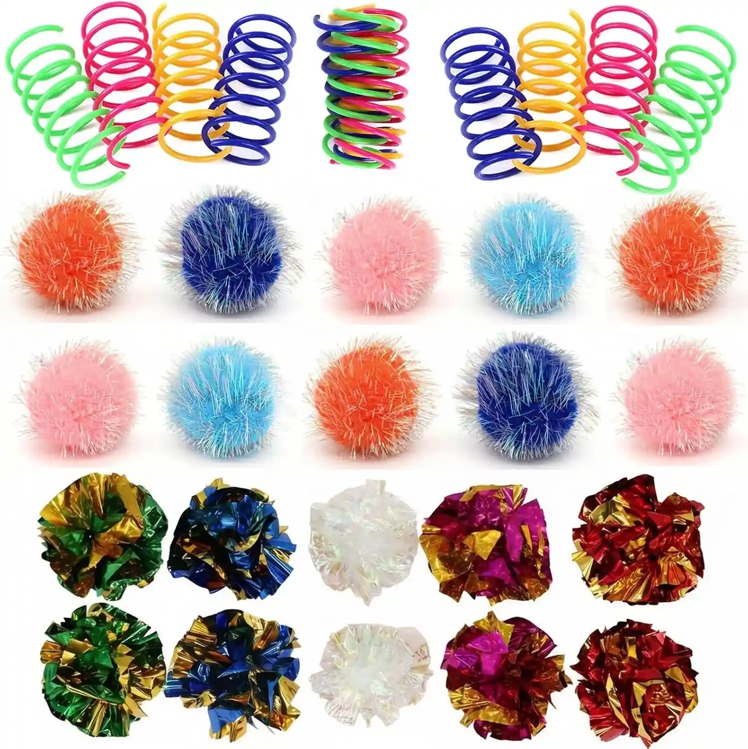 lasocuhoo-cat-toys-30-packs-interactive-cat-toy-pack-including-cat-crinkle-balls-cat-sparkle-balls-spiral-springs-for-kitten-random-color