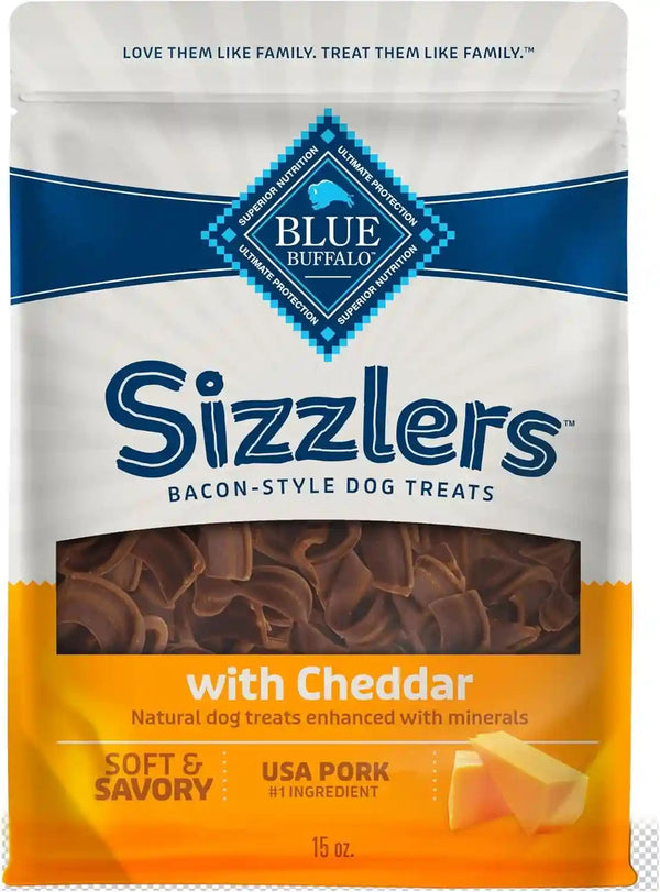 Blue Buffalo Sizzlers Natural Soft Dog Treats, Bacon-Style Soft-Moist Dog Treats with Real USA Pork, Original Flavor, 6-Oz Bag12