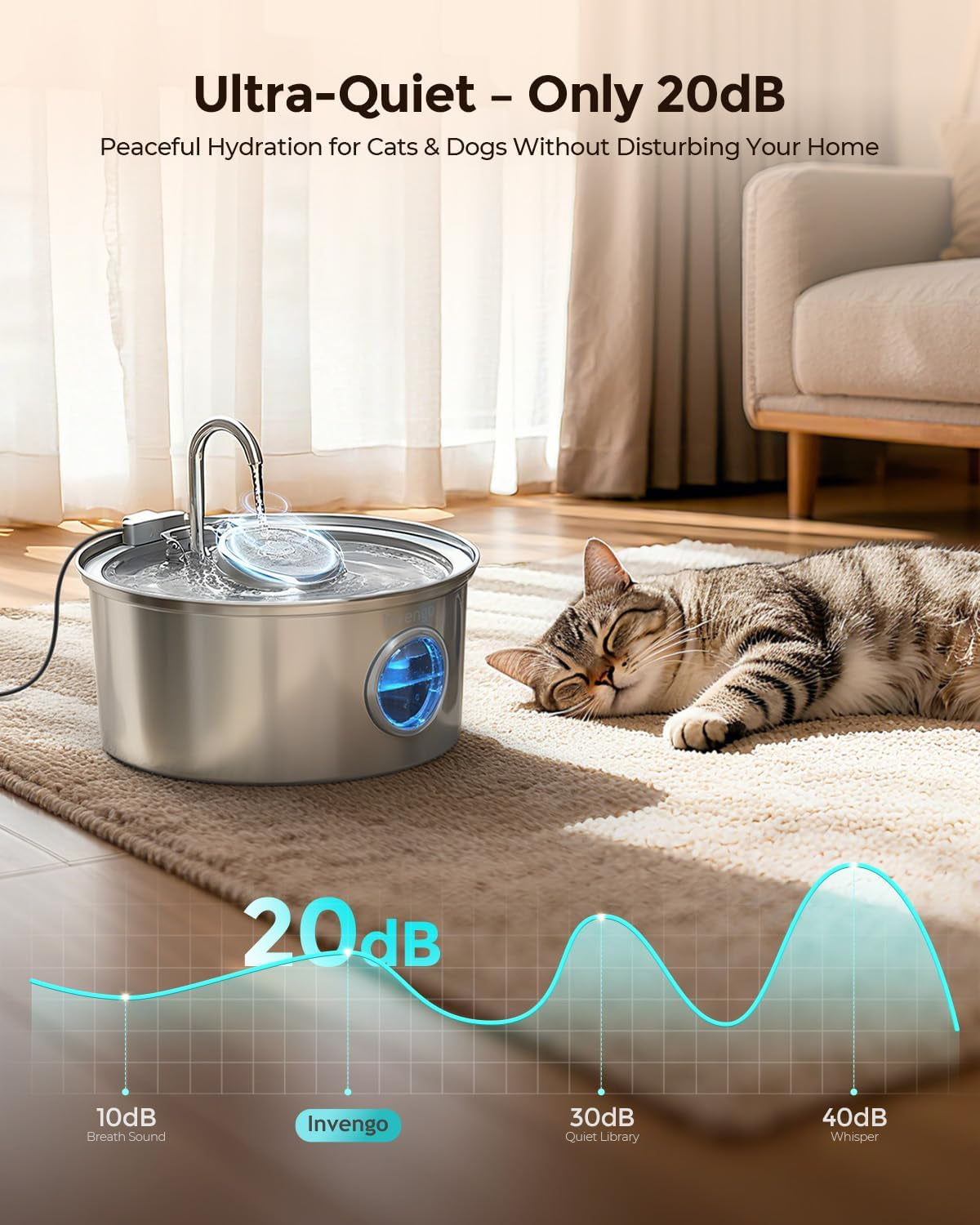 invengo-cat-water-fountain-stainless-steel-108oz-3-2l-pet-fountain-with-large-water-level-window-ultra-quiet-automatic-cat-water-dispenser-for-cats-and-dogs-2-flow-modes-splash-proof-design