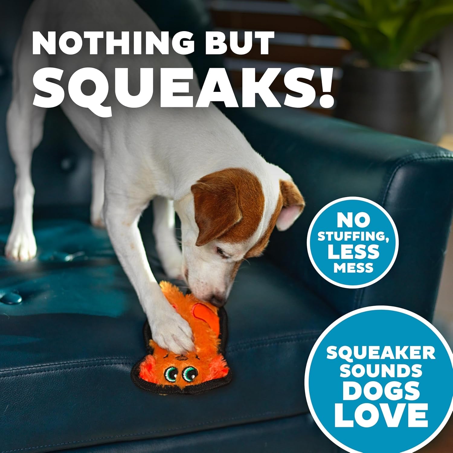 outward-hound-durablez-minis-stuffing-free-squeaky-plush-dog-toy-for-puppies-small-dogs-interactive-soft-yet-tough-no-mess-jumbo-squeaker-long-lasting-play-dog