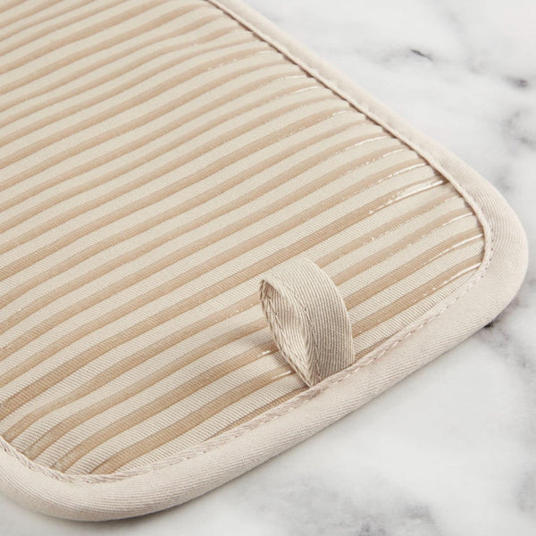 Quilted Cotton Terry Cloth Oven Mitt, Pot Holder, Kitchen Towel 4-Pack Set, Heat Resistant, Silicone Grip, 16"X26", 7"X13" & 7"X10", Milkshake Tan6