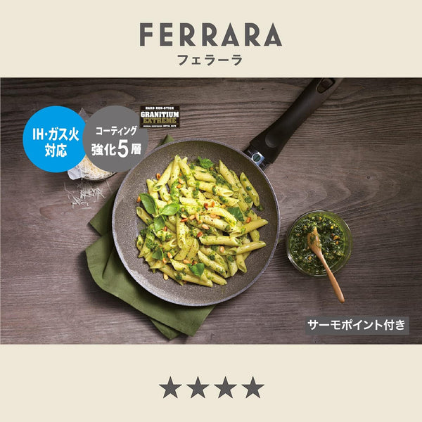 75002-895 Ferrara Wok, 11.0 Inches (28 Cm), Induction Compatible, Granitium 5-Layer Coating, Made in Italy5