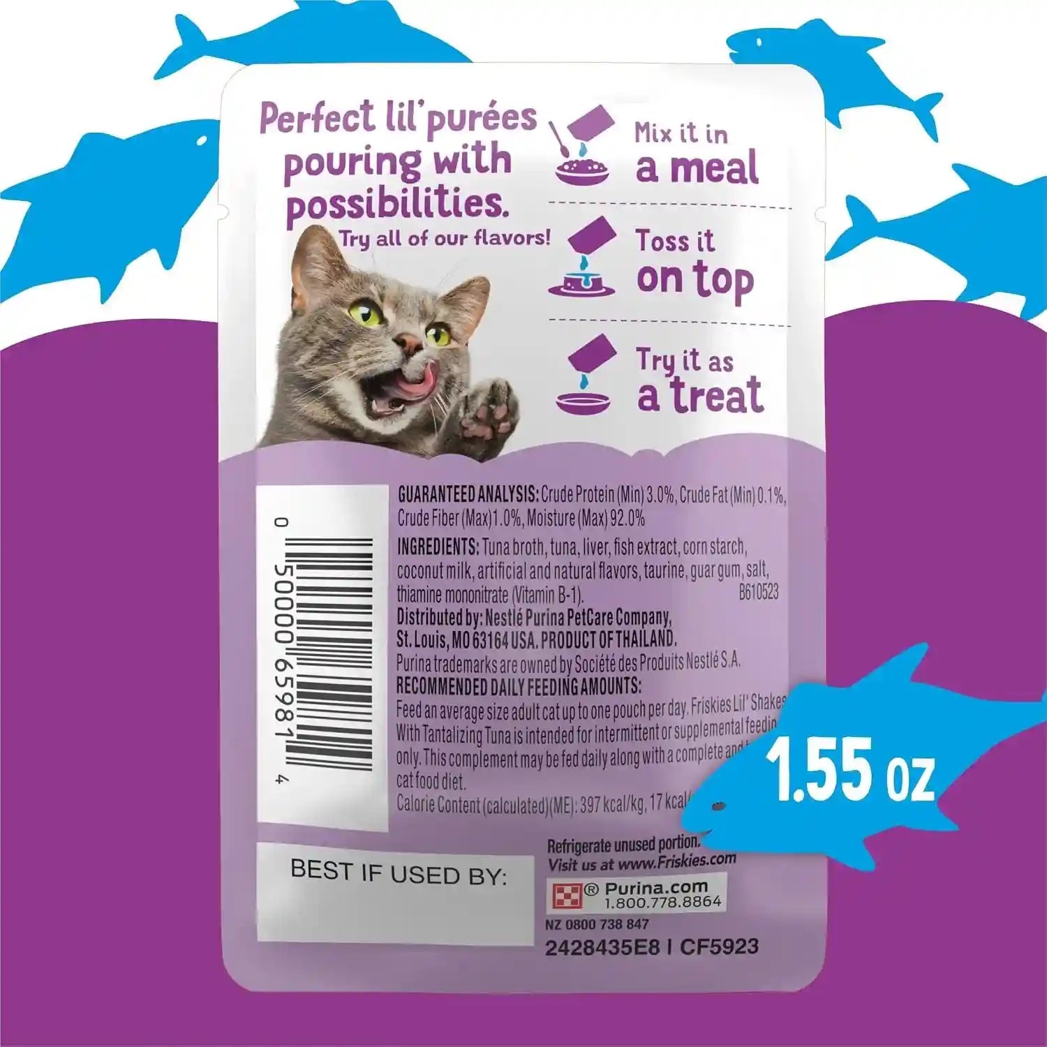 purina-friskies-pureed-cat-food-topper-lil-shakes-with-tantalizing-tuna-lickable-cat-treats-pack-of-16-1-55-oz-pouches