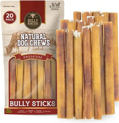 Bully Bunches Premium (6" Standard - 5 Pack) Odor-Free Bully Sticks for Small to Medium Dogs & Puppies - Consistently Sized, Long Lasting Chews for Oral Care - All Natural, 100% Beef Dog Treats10