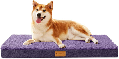 Patas Lague Orthopedic Dog Bed Large Sized Dog 36''X24'',Soft Waterproof Egg Crate Foam Medium Pet Crate Beds Mat with Removable Washable Cover and Non-Slip Bottom, Black17