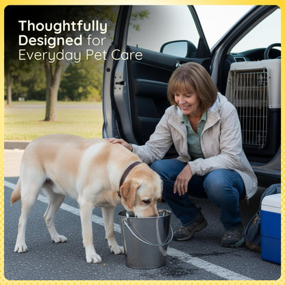 9 Quart Stainless Steel Flat Side Bucket | 2.25 Gal Durable Heavy Duty Food & Water Feeding Pails for Dog Goat Sheep Horse | Fits Kennel Cage Critter Crate Hanging Pet Pail | Multipurpose6
