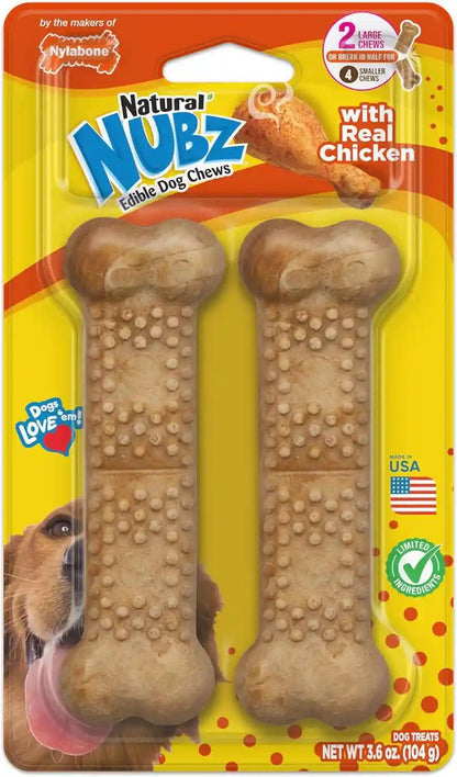 Nylabone Nubz Natural Dog Treats Made with Real Chicken, Large, 40 Count | Long Lasting Dog Chews, Made in the USA, Limited Ingredients, Highly Digestible, Dog Dental Treats for Large Dogs 30+ Lbs17