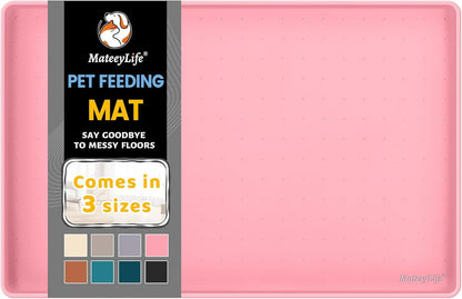 Mateeylife Silicone Cat & Dog Food Mat for Floors Waterproof, Anti-Slip Dog Bowl Mats for Food and Water, Pet Feeding Mats with Lip to Prevent Spills, Pet Placemat for Messy Drinkers to Protect Floors9
