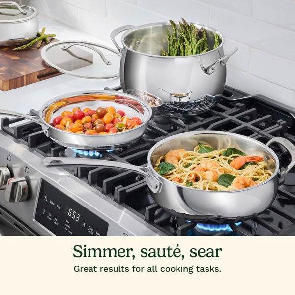 12-Piece Pureclad™ Triple-Ply Stainless Steel Cookware Set, PCT-127