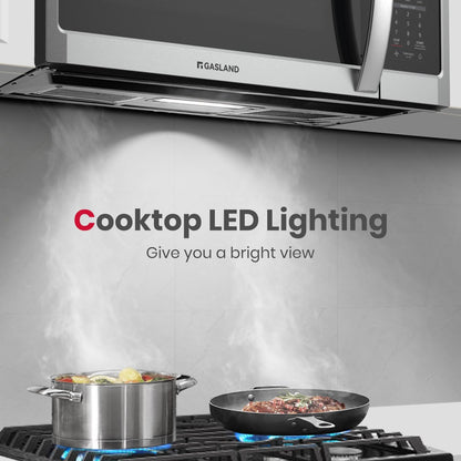 30 Inch over the Range Microwave, 1.9 Cu.Ft, 11 Power Levels | 1000W, 400 CFM Fan, One-Touch Cooking, Two-Stage Cooking, over Range Microwave Stainless Steel5