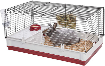 Midwest Homes for Pets 158 Wabbitat Deluxe Rabbit Home, Rabbit Cage, 39.5 L X 23.75 W X 19.75 H Inch, Maroon/White3