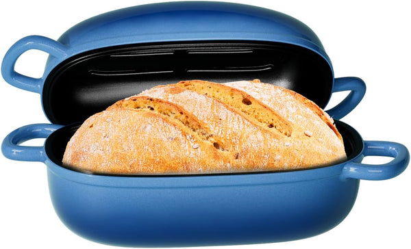 Dutch Oven 9X6 Inch, 2.5QT Cast Iron Bread Pans for Bread Baking | Loaf Pan with Lid, Loop Handles, for Homemade Breadmaking, Induction Cooktop, Oven Safe, Cooking Stews & Meats1