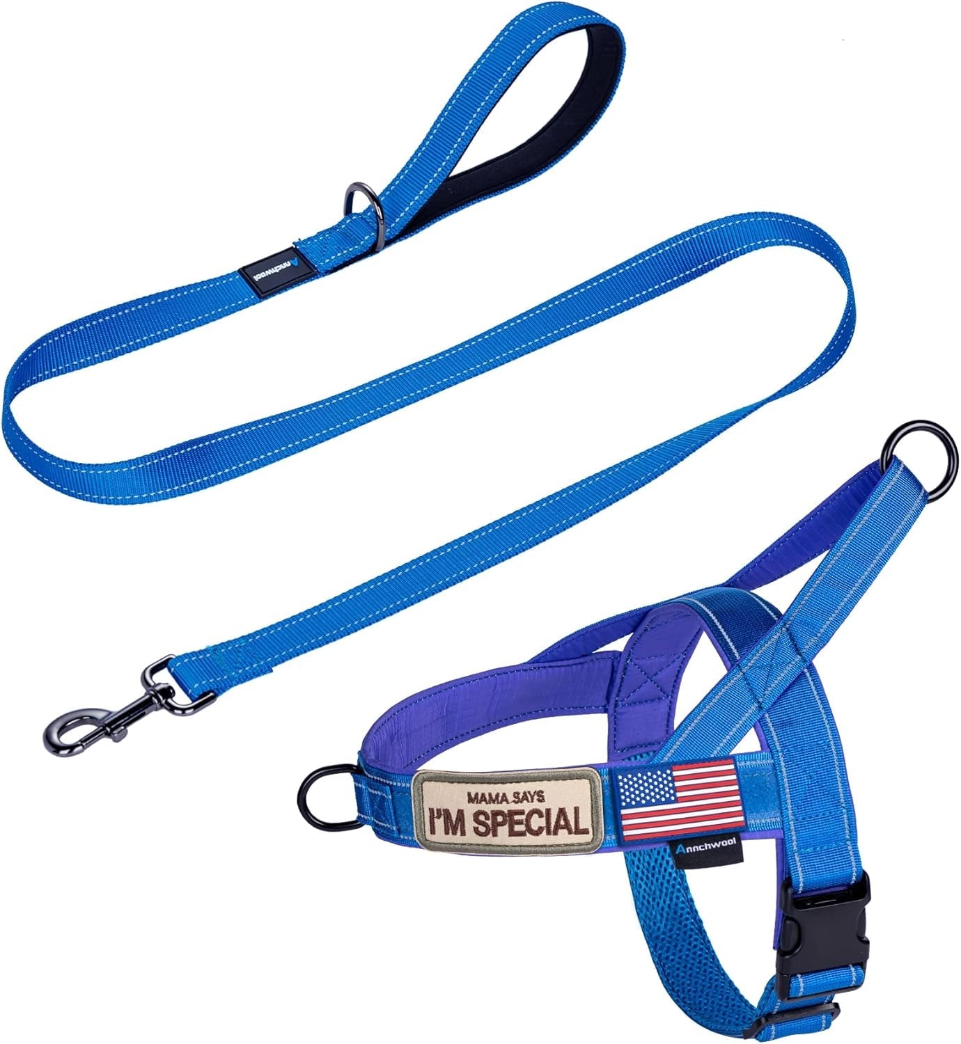 annchwool-no-pull-dog-harness-with-soft-padded-handle-reflective-strip-escape-proof-and-quick-fit-to-adjust-dog-harness-easy-for-training-walking-for-small-medium-and-large-dogsbrown-l