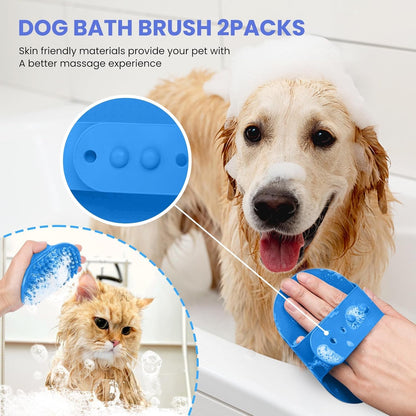 Self Cleaning Shedding Brush - 5-In-1 Professional Pet Grooming Kit Skin Friendly Grooming Tool for Dogs, Cats, and Puppies, Deshedding and Hair Removal for Long and Short Haired Pets, Blue6