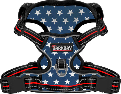 BARKBAY No Pull Pet Harness Dog Harness Adjustable Outdoor Pet Vest 3M Reflective Oxford Material Vest for PINK Dogs Easy Control for Small Medium Large Dogs (L)17