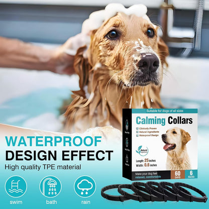 Calming Collar for Dogs 6 Packs Dog Calming Pheromones Collar Separation Anxiety and Stress Relief anti Anxiety 60 Days Calm Pheromone Collars for Small Medium Large Dogs 25 Inch Adjustable Waterproof4