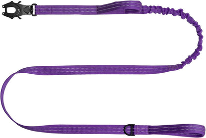 ICEFANG Tactical Dog Leash with Quick-Release Metal Clasp,Bungee-Dog Lead | with 2 Control Handles,Hands Free D-Ring ,Reflective ,4Ft Length for Medium Large Dogs, Brown9
