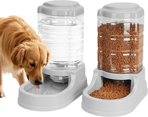 Kenond 9.5L Dog Feeder and Water Bowl Set for Dog, Automatic Food Dispenser | Wide Mouth, Easy to Clean/ Gravity Filled/ Large Capacity/ Multi Pet Home1
