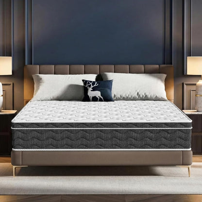 Queen Size Mattress 12 Inch with Memory Foam | Medium Firm Hybrid Mattress, Certipur-Us Certified Mattress in a Box Pressure Relief Removable Cover No Fiberglass1