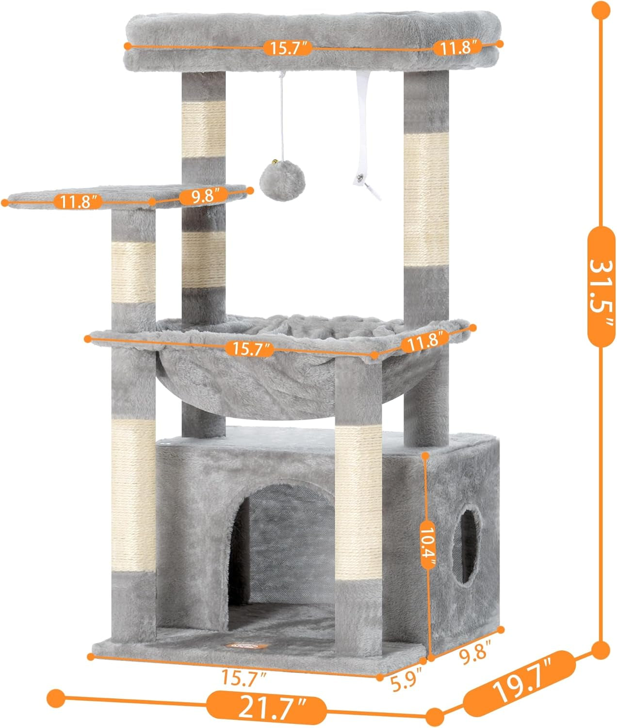 heybly-cat-tree-kitten-tower-with-large-soft-cat-basket-cat-condo-with-spacious-cat-bed-cave-with-hidden-space-sisal-covered-scratching-posts-dangling-ball-for-indoor-cats-light-gray-hct008sw