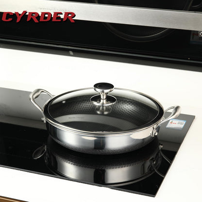 Large Stainless Steel Hybrid Nonstick Deep Frying Pan, 13Inch 7.2QT | 316L Stainless Steel, Two Handle Hold Sauté Pan with Lid, PFOA Free, Premium Cookware for Stir Fry/Toast/Roast/Bake/Stew2