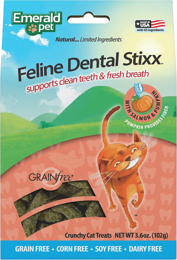 Emerald Pet Grain-Free Chicken Cat Dental Treats – Crunchy Dental Sticks for Cats to Clean Teeth, Reduce Plaque & Tartar, Freshen Breath – Pumpkin for Digestive Health, Natural Cat Chews, 3.6 Oz11