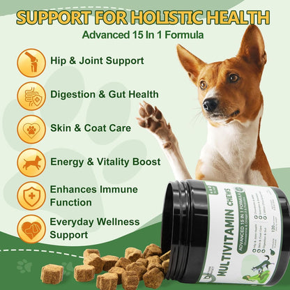 NATURE TARGET Multivitamin for Dogs, 120 Soft Chews, Chicken Flavor | with MSM & Glucosamine, Omegas 3 & 6, & Probiotics for Digestive Health, Joint Support, Skin & Coat, Immune & Overall Health2