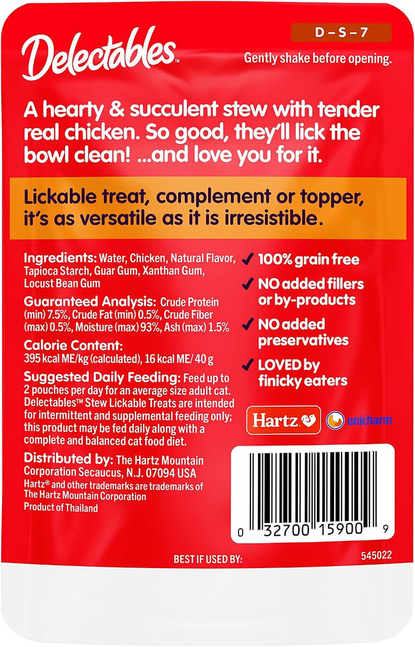 Delectables Non-Seafood Stew Lickable Wet Cat Treats, Chicken, 1.4 Oz (Pack of 12)7