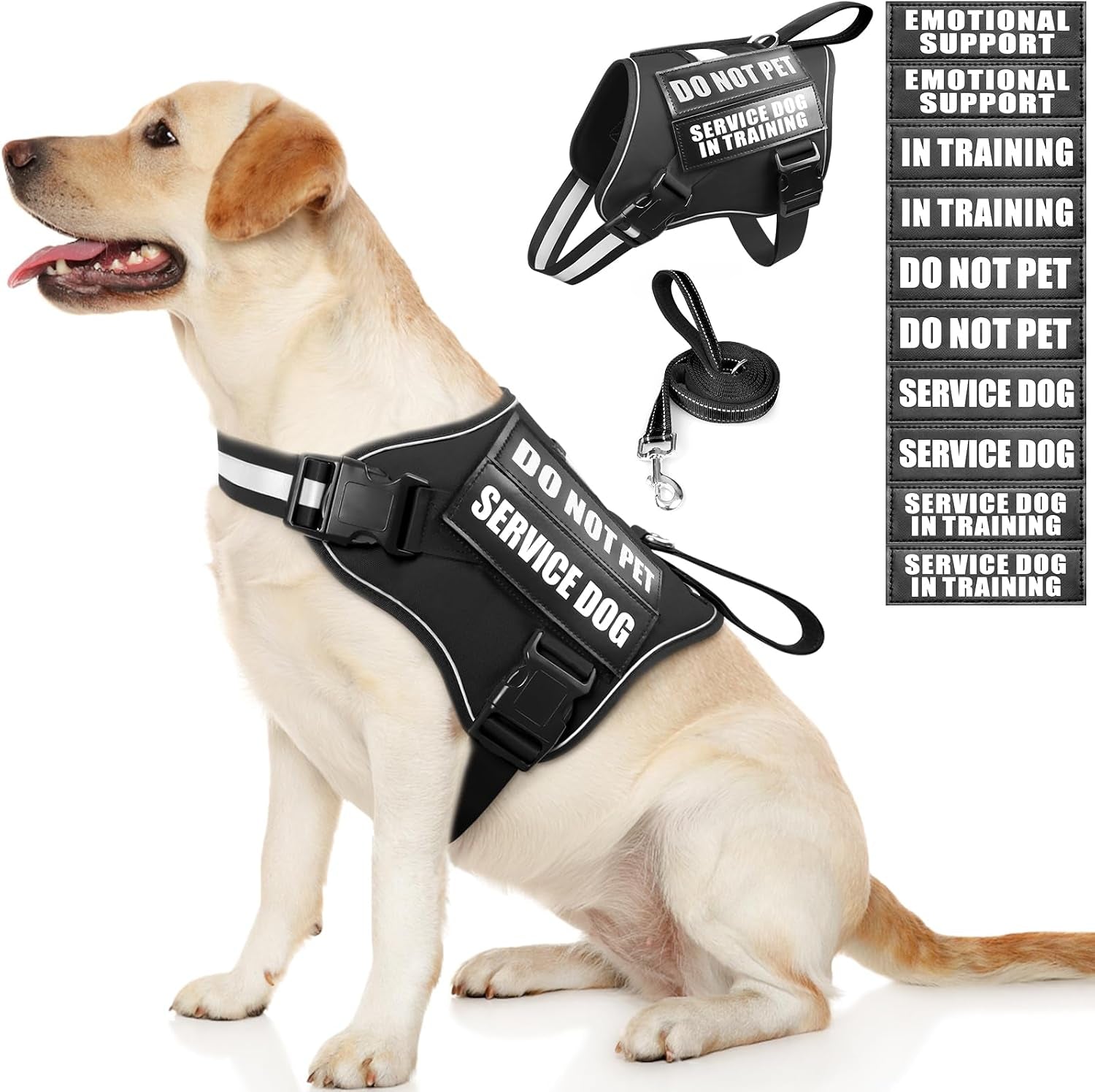 service-dog-vest-harness-and-leash-set-10-patches-no-pull-adjustable-reflective-dog-harness-with-soft-padded-handle-for-training-everyday-fit-small-medium-large-extra-large-dogsred-xl-no-pull-adjustable-reflective-service-dog-harness-large-sized-dog-leash-with-2-soft-padded-handles-for-training-working