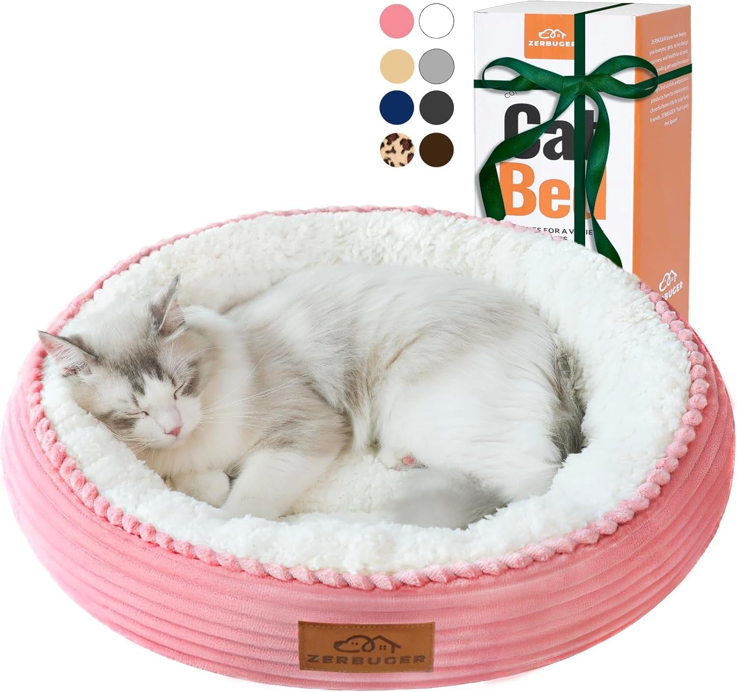 zerbuger-20in-washable-cat-beds-for-indoor-cats-round-donut-pet-bed-for-cats-small-dogs-puppy-kitten-anti-slip-bottom-calming-bed-gift-pink