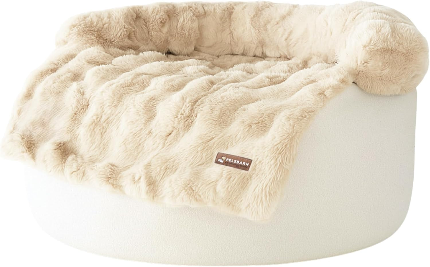 pelsbarn-dog-bed-for-couch-luxurious-sofa-bed-for-dogs-with-non-slip-oxford-bottom-faux-rabbit-fur-with-removable-cover-large-gray-33x33-in
