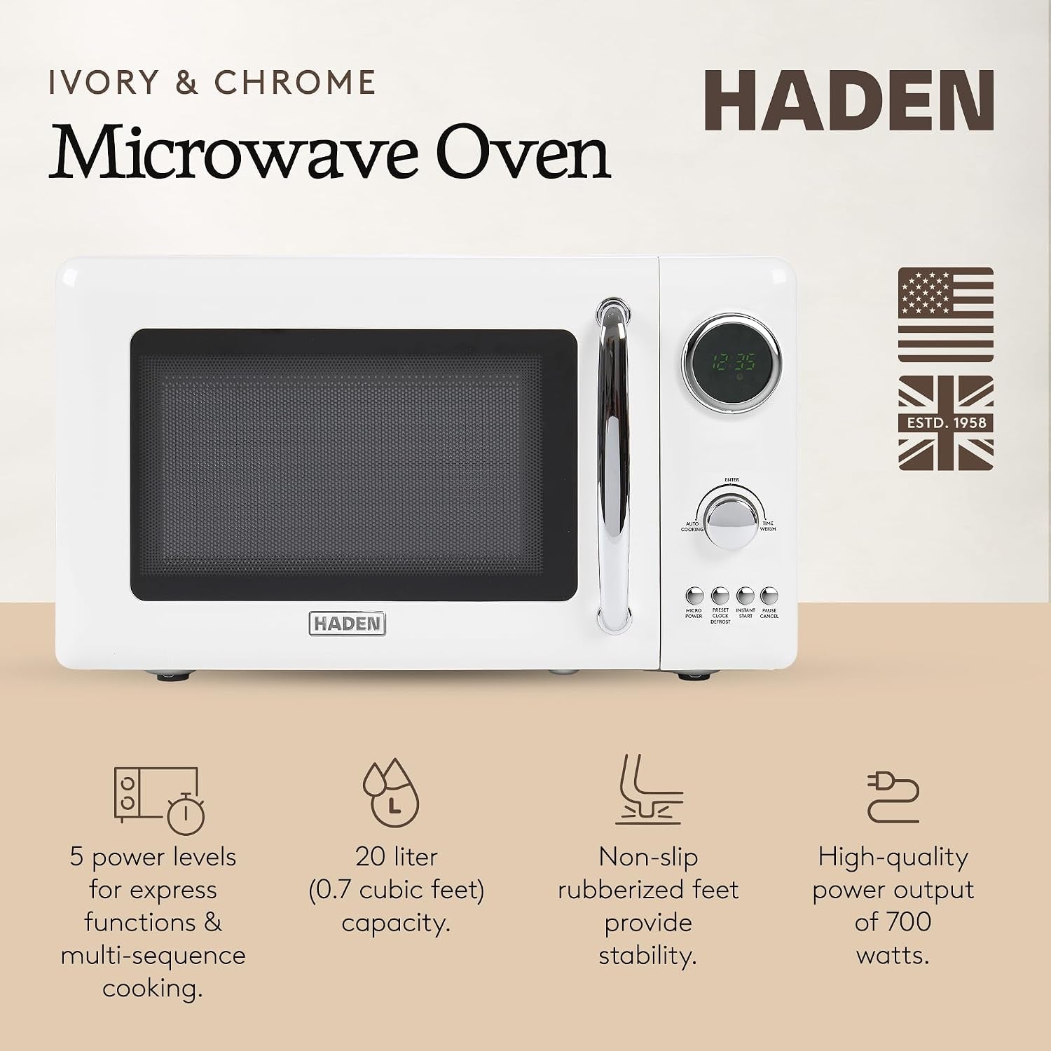 haden-700-watt-0-7-cubic-foot-microwave-oven-with-digital-controls-defrost-and-instant-start-countertop-small-appliance-ivory-chrome