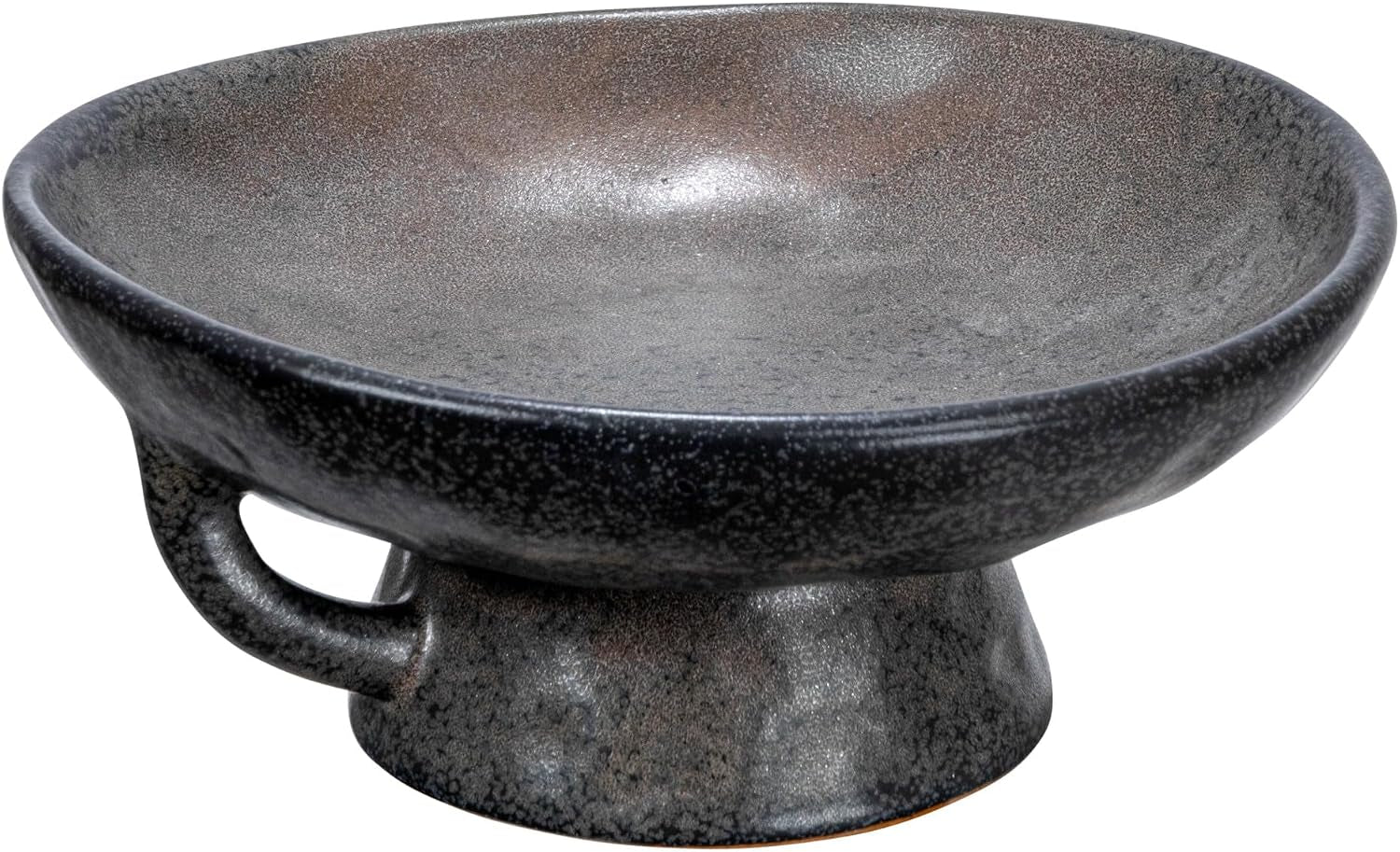creative-co-op-stoneware-bowl-with-handle-and-base-black-reactive-glaze