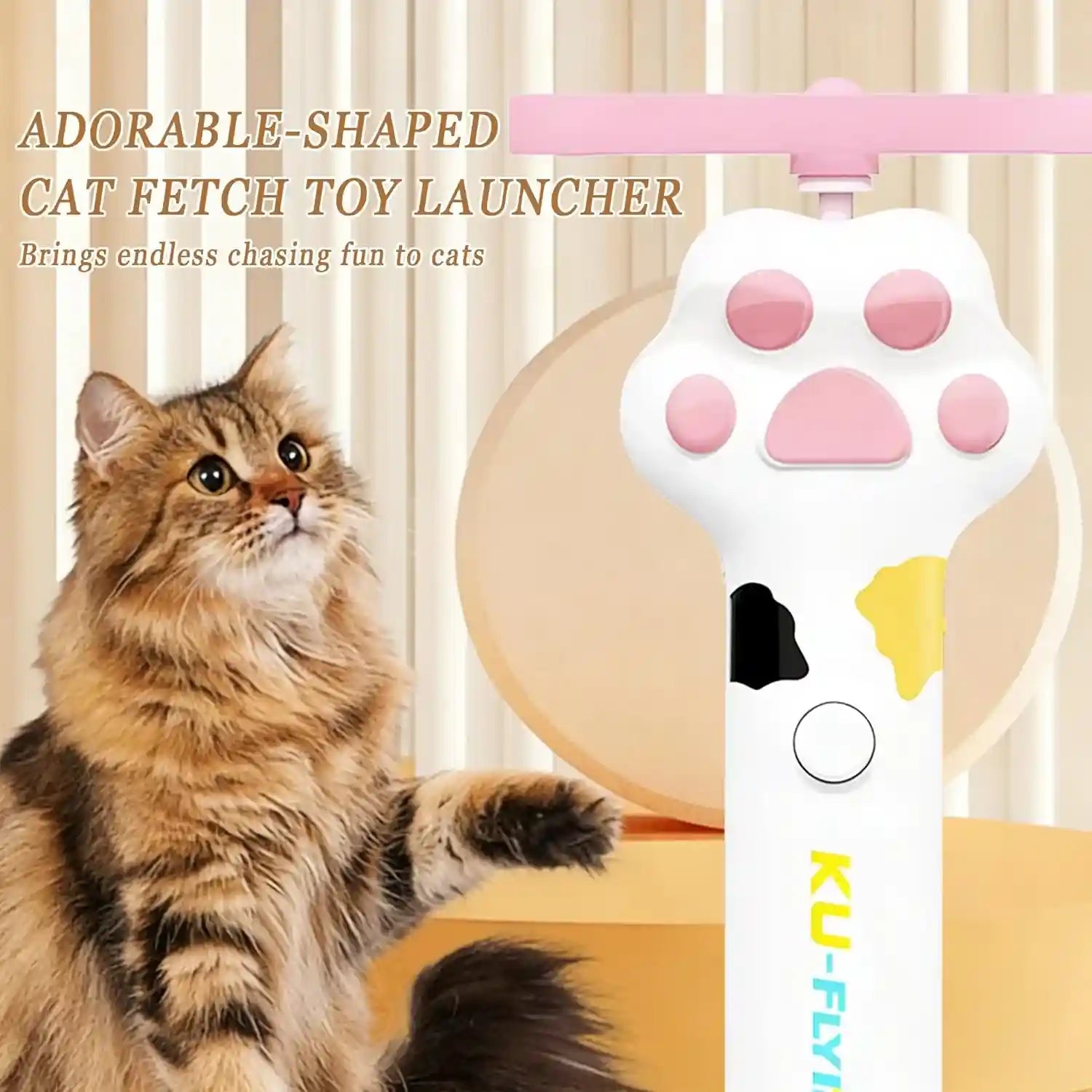 cat-fetch-toy-launcher-flying-disc-launcher-toy-rechargeable-with-10-flying-discs-flying-cat-toy-disc-launcher-for-kitten-dog-playing-interactive-hunting-tracking-toys-for-outdoor-indoor-white