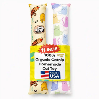 Kitty Kick Stix Set of 2 (11") - Durable Kicker Cat Toy - Catnip Kicker for Cats & Kittens - Interactive Toys for Cats - Cat Kick Stick - 100% Potent Organic Catnip for Indoor Cats2