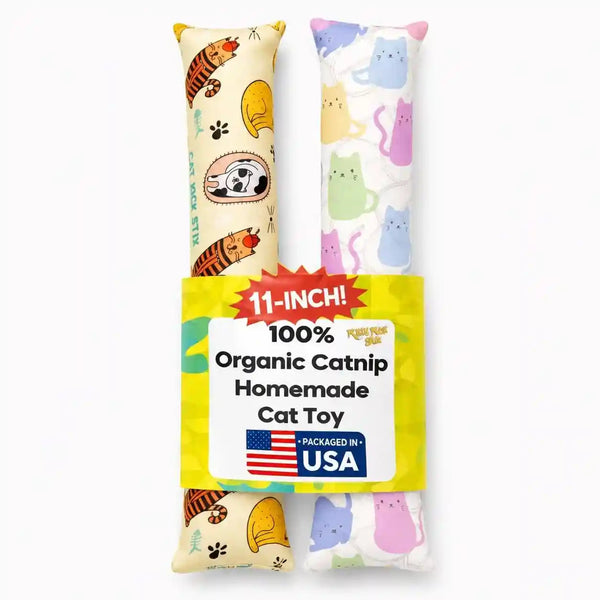 Kitty Kick Stix Set of 2 (11") - Durable Kicker Cat Toy - Catnip Kicker for Cats & Kittens - Interactive Toys for Cats - Cat Kick Stick - 100% Potent Organic Catnip for Indoor Cats2