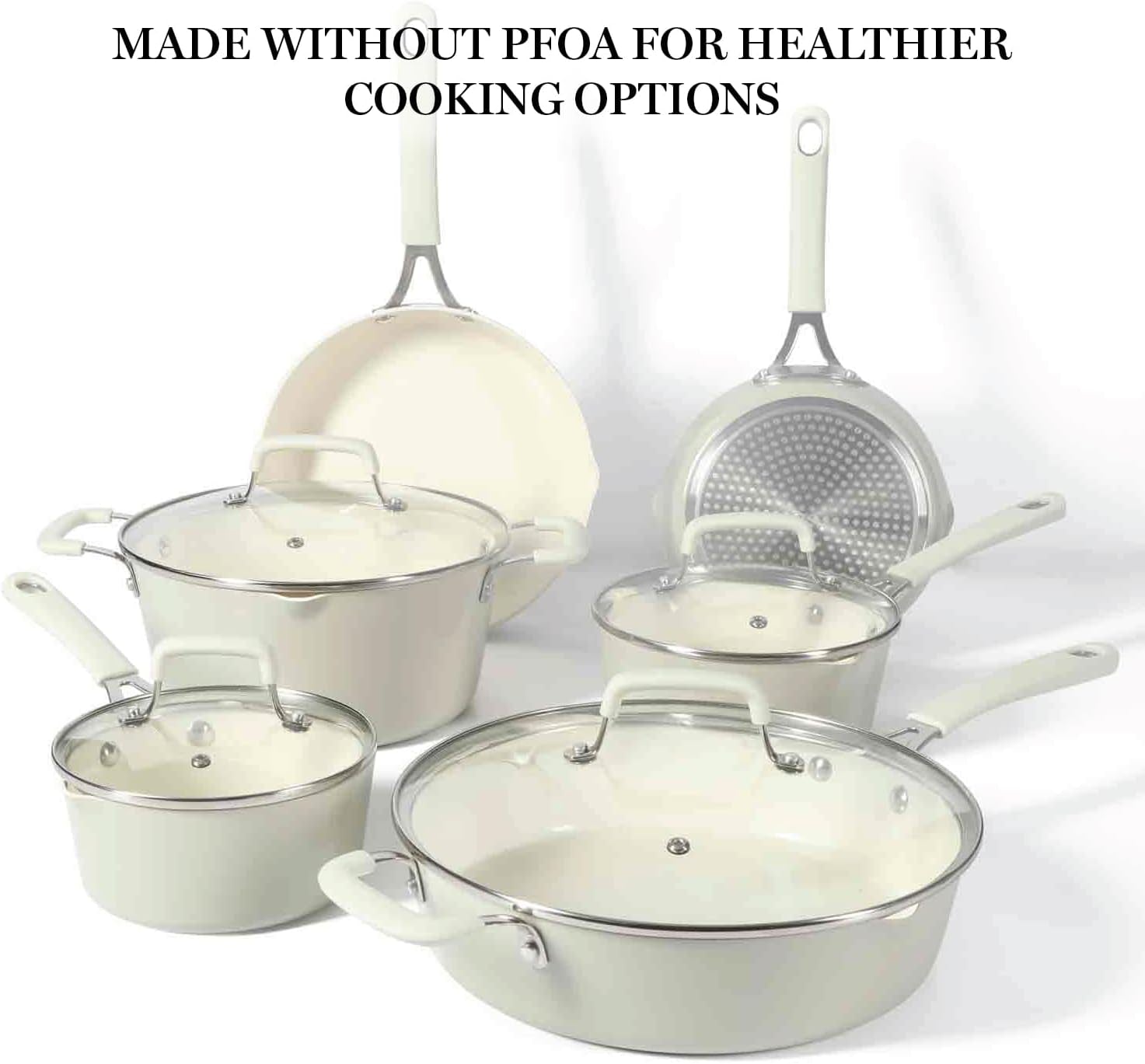 heathland-premium-nonstick-pfa-free-ceramic-interior-10-piece-tapered-aluminum-cookware-set-linen-white