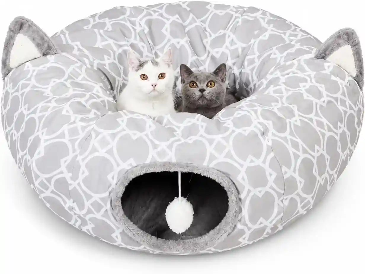 geometric-straight-cat-tunnel-with-plush-inside-cats-toys-collapsible-tunnel-tube-with-balls-for-rabbits-kittens-ferrets-puppy-diameter-9-8-inch