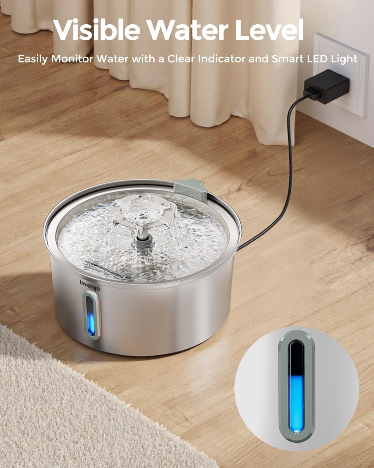 cat-water-fountain-stainless-steel-3-2l-108oz-invengo-automatic-pet-fountain-for-cats-dogs-ultra-quiet-25-db-pump-includes-4-replacement-filters-sponges-led-water-level-window-easy-to-clean