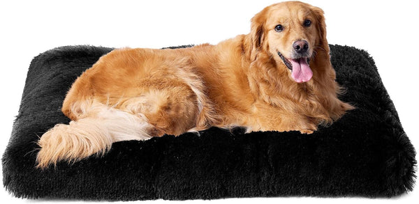 EHEYCIGA Fluffy Dog Crate Bed for Extra Large Dogs, Plush Faux Fur Pad, Calming anti Anxiety XL Bed for Crate, Washable Soft Warm Dog Mat with Non-Slip Bottom, Grey57