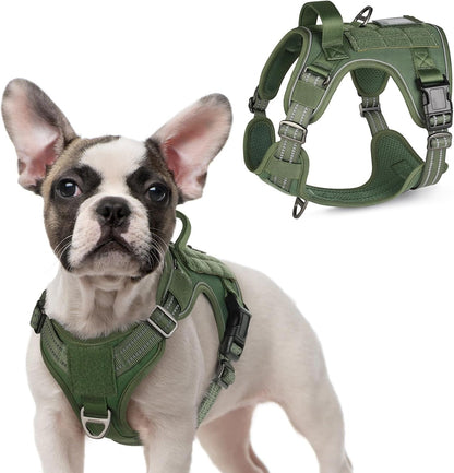 Rabbitgoo Tactical Dog Harness for Large, No Pull Military Service Vest | Molle & Handle, Heavy Duty, Adjustable, Reflective Straps, Easy Control for Training Walking, Black, Large63