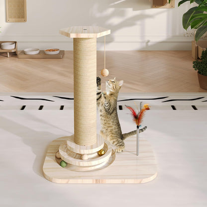 Cat Scratching Post, Small Scratching Post with Vertical Scratcher and Tracking Interactive Ball for Kittens2