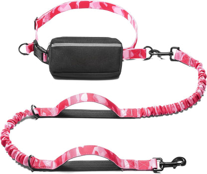 Iyoshop Hands Free Dog Leash with Zipper Pouch, Dual Padded Handles and Durable Bungee for Walking, Jogging and Running Your Dog (Large, 25-120 Lbs, Black)34