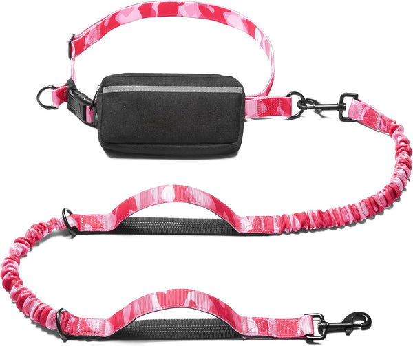 Iyoshop Hands Free Dog Leash with Zipper Pouch, Dual Padded Handles and Durable Bungee for Walking, Jogging and Running Your Dog (Large, 25-120 Lbs, Black)34