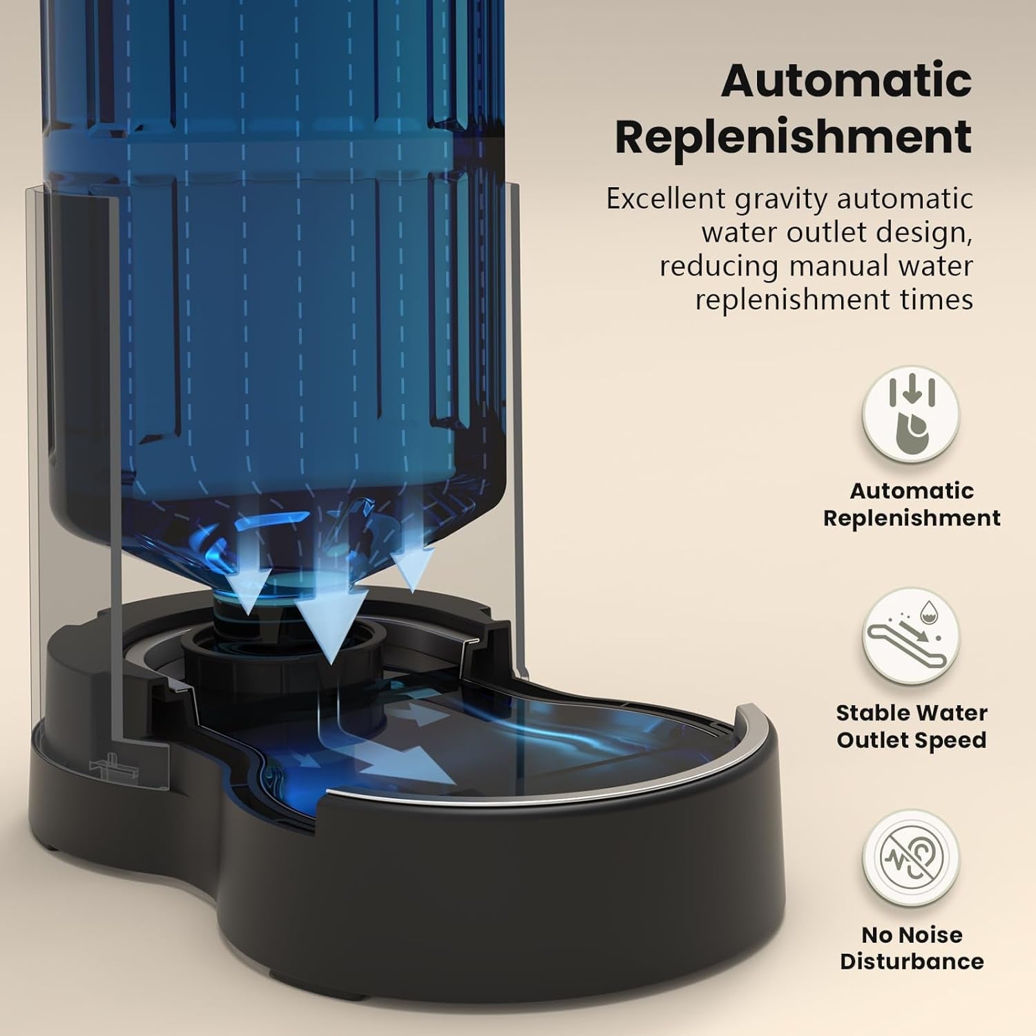 czpet-automatic-4l-135oz-1gal-cat-water-dispenser-with-stainless-steel-bowl-gravity-waterer-for-small-medium-dog-puppy-kitten-black-with-stainless-steel-bowl-gravity-waterer-for-small-medium-dog-puppy-kitten