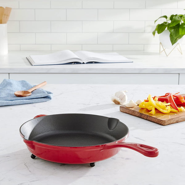 Chef'S Classic Enameled Cast Iron 10-Inch round Fry Pan, Cardinal Red6