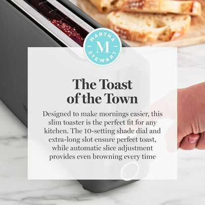 2 Slice Long Slot Toaster, Extra Wide, Caviar Gray | 10 Shade Settings, 10” Wide Slot, Sourdough, Bagels, Artisan Bread & Waffles, Smart Centering, Removable Crumb Tray11