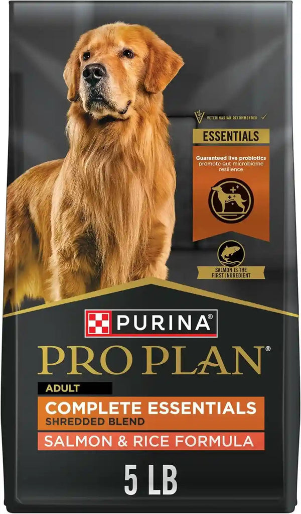 Purina Pro Plan Complete Essentials Shredded Blend Salmon and Rice Dog Food Dry Formula with Probiotics for Dogs - 33 Lb. Bag12