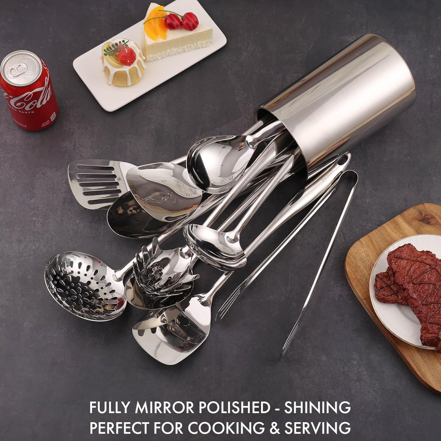 18-10-stainless-steel-kitchen-utensils-set-with-holder-for-countertop-15-spatula-spoon-set-with-storage-organizer-12-pieces-fork-tongs-spatula-ladle-skimmer-turner-spaghetti-large-spoon