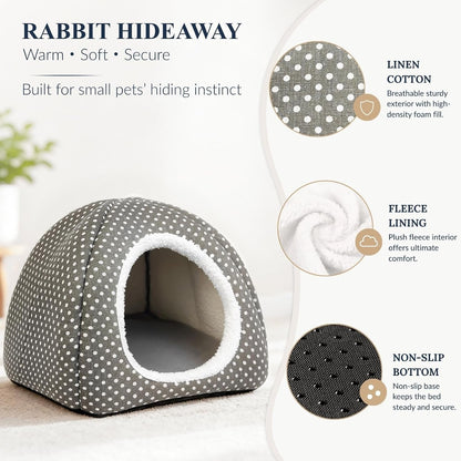 Rabbit Hideout Large Bunny Bed Washable Rabbit House | Fleece Hiding Hut for Indoor Bunnies Guinea Pigs, Small Animal Hideaway4